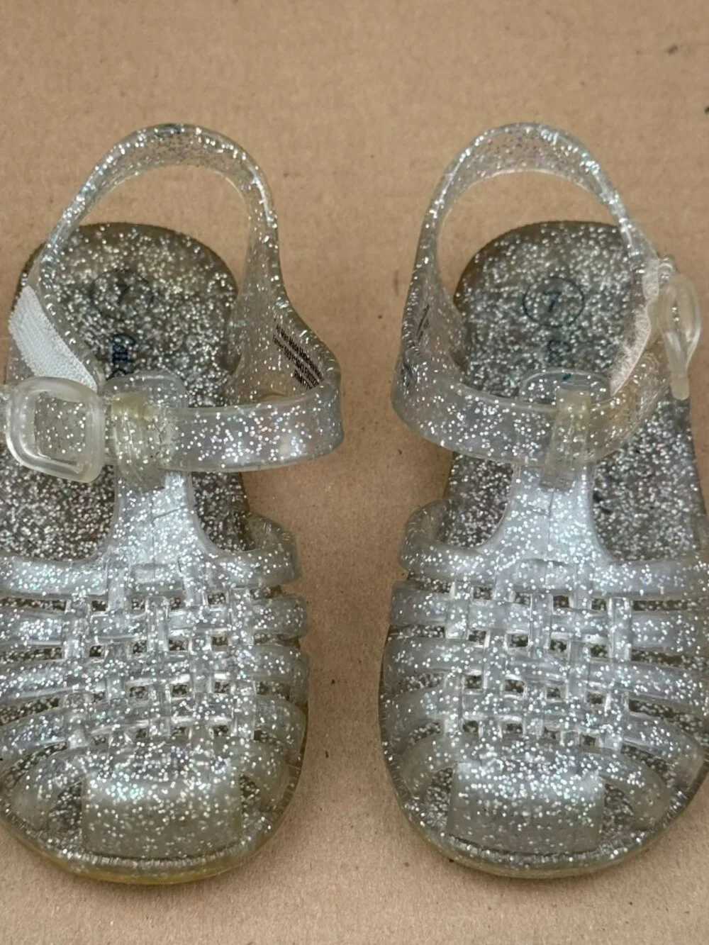 Toddler Girls' Cat & Jack Glitter Jelly Sandals – Size 7